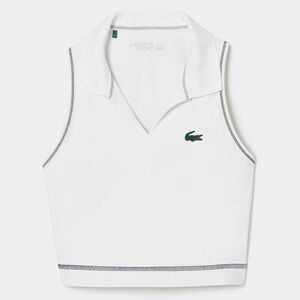 Lacoste Women’s White Polo Shirt Cropped Preppy